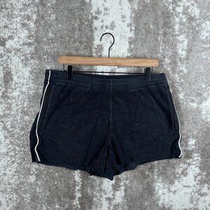 Supreme Shorts Large Womens Blue Navy Terry Fleece Pocket Zip Cut Off